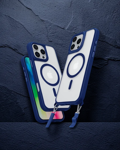 Apple İphone 16 Pro Max Kılıf Enka Magsafe Silikon Kılıf - Lacivert