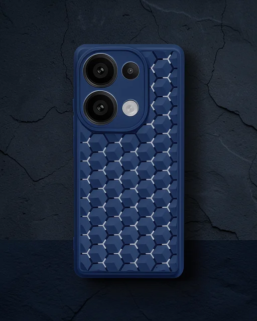 Xiaomi Redmi Note 13 Pro 4g Kılıf Petek Silikon Kapak - Lacivert