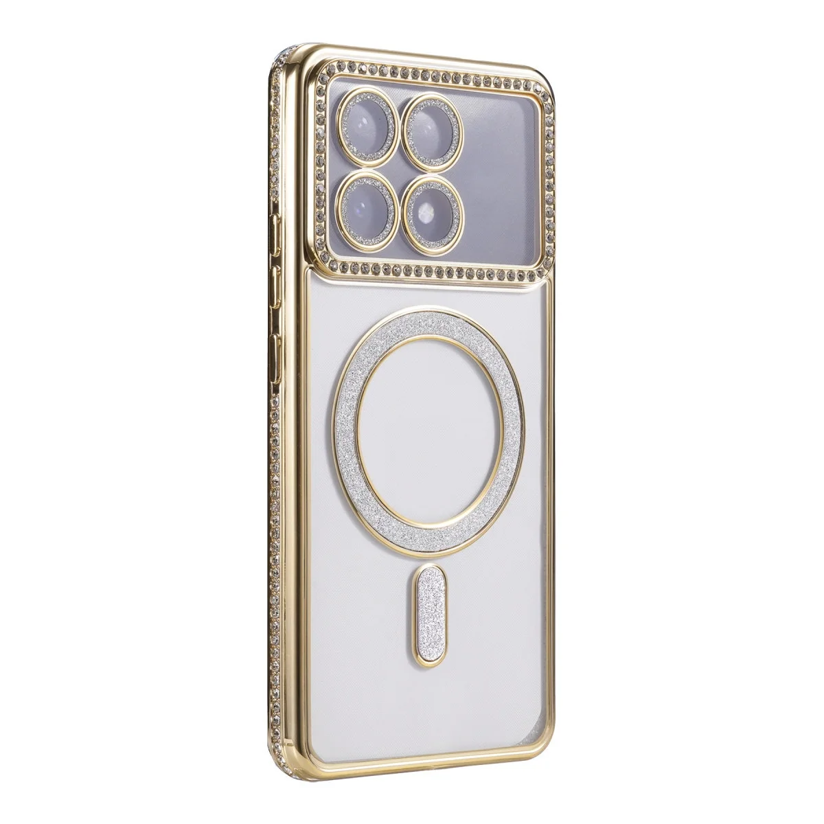 Xiao Poco X6 Pro Joke Simli Magneticsafe Kılıf - Gold görsel 3