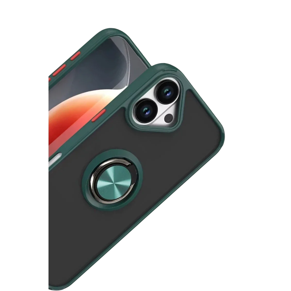 Apple iPhone 17 Montreal Yüzüklü Silikon Kapak - Yeşil görsel 2
