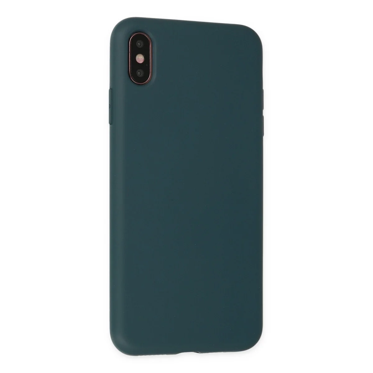 Apple İphone Xs Max Kılıf Nano İçi Kadife Silikon - Koyu Yeşil görsel 3