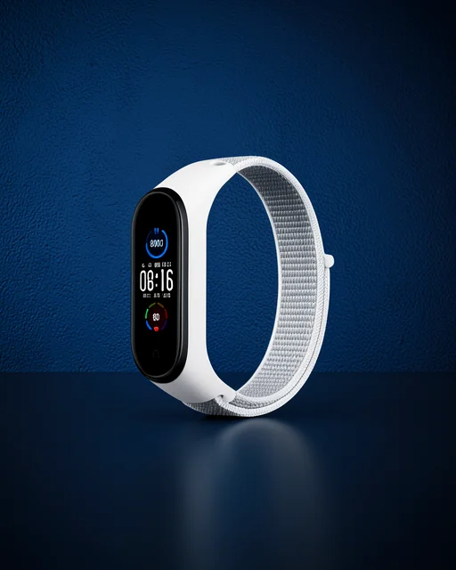 Xiaomi Mi Band 4 Hasırlı Cırtcırtlı Kordon - Beyaz