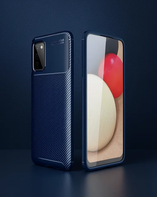 Samsung Galaxy A02s Kılıf Auto Focus Karbon Kapak - Lacivert