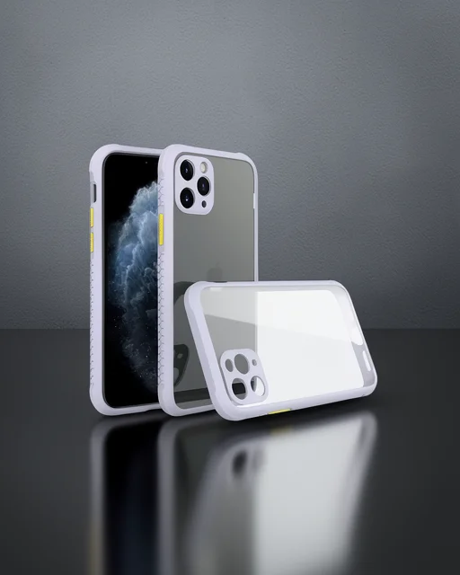 Apple İphone 11 Pro Max Kılıf Miami Şeffaf Silikon - Lila