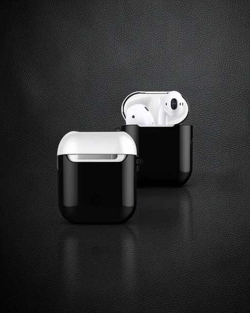Apple Airpods 2 (2.nesil) 3in1 Kılıf - Siyah-beyaz