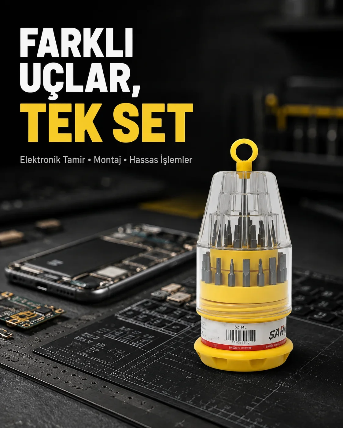 Elektronik Tar Tornavida Seti Ateşe Dayanıklı ve Ergonok