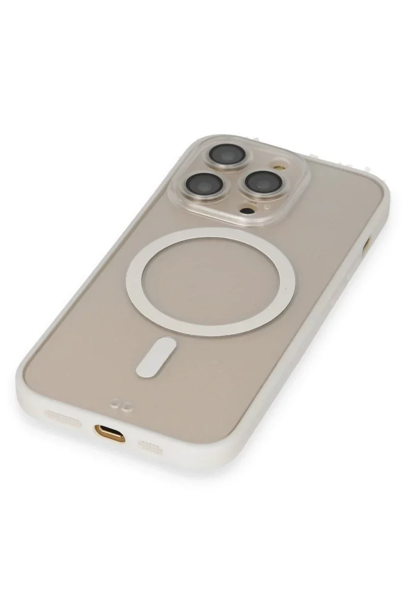 Apple iPhone 14 Pro Kılıf Grand Magneticsafe Kapak - Beyaz görsel 3