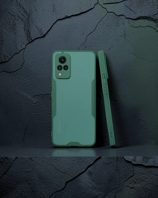 Vivo V21 Kılıf Platin Silikon - Yeşil