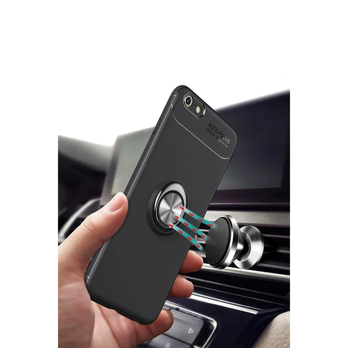 Apple İphone 6 Kılıf Range Yüzüklü Silikon - Kırmızı görsel 6