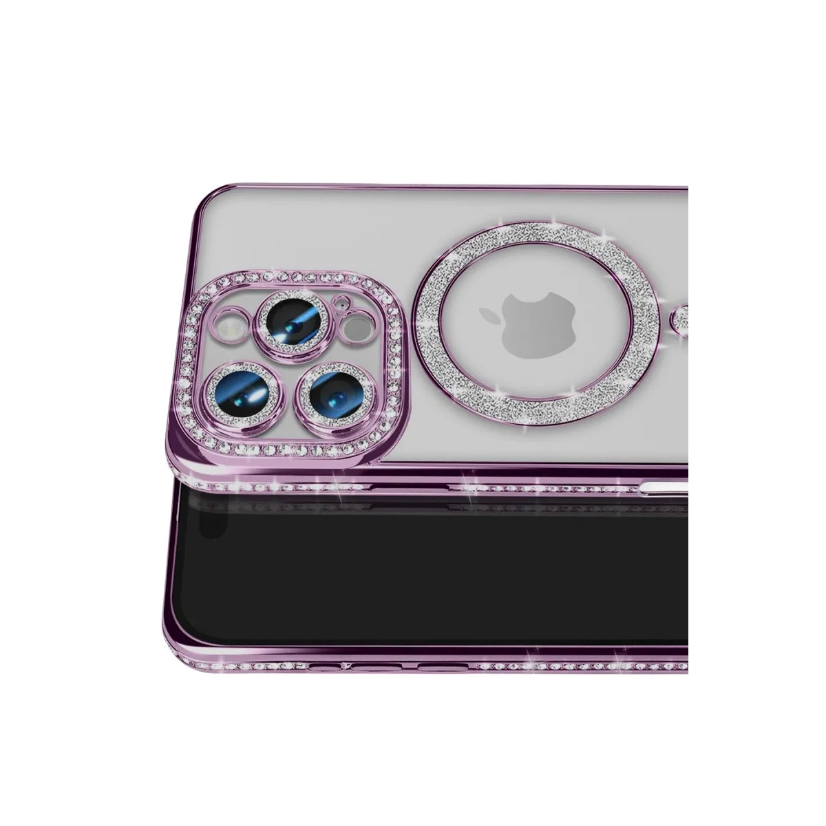 Apple İphone 16 Pro Max Kılıf Joke Simli Magneticsafe Kılıf - Derin Mor görsel 2