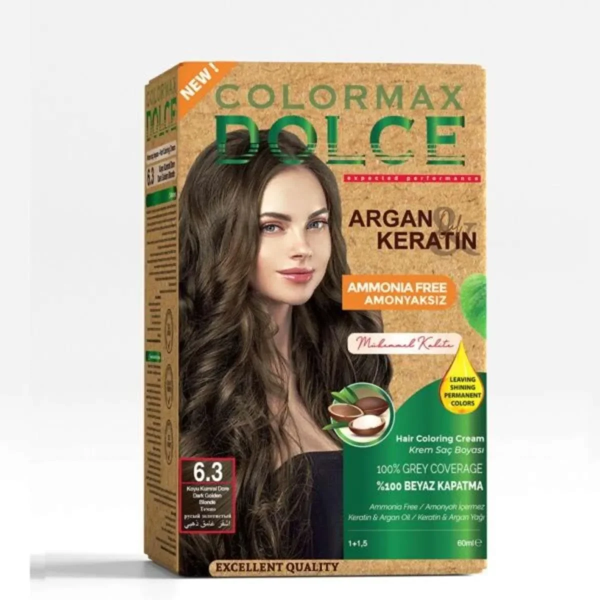 Dolce Amonyaksız, Doğal Set Boya - 6.3 Koyu Kumral Dore