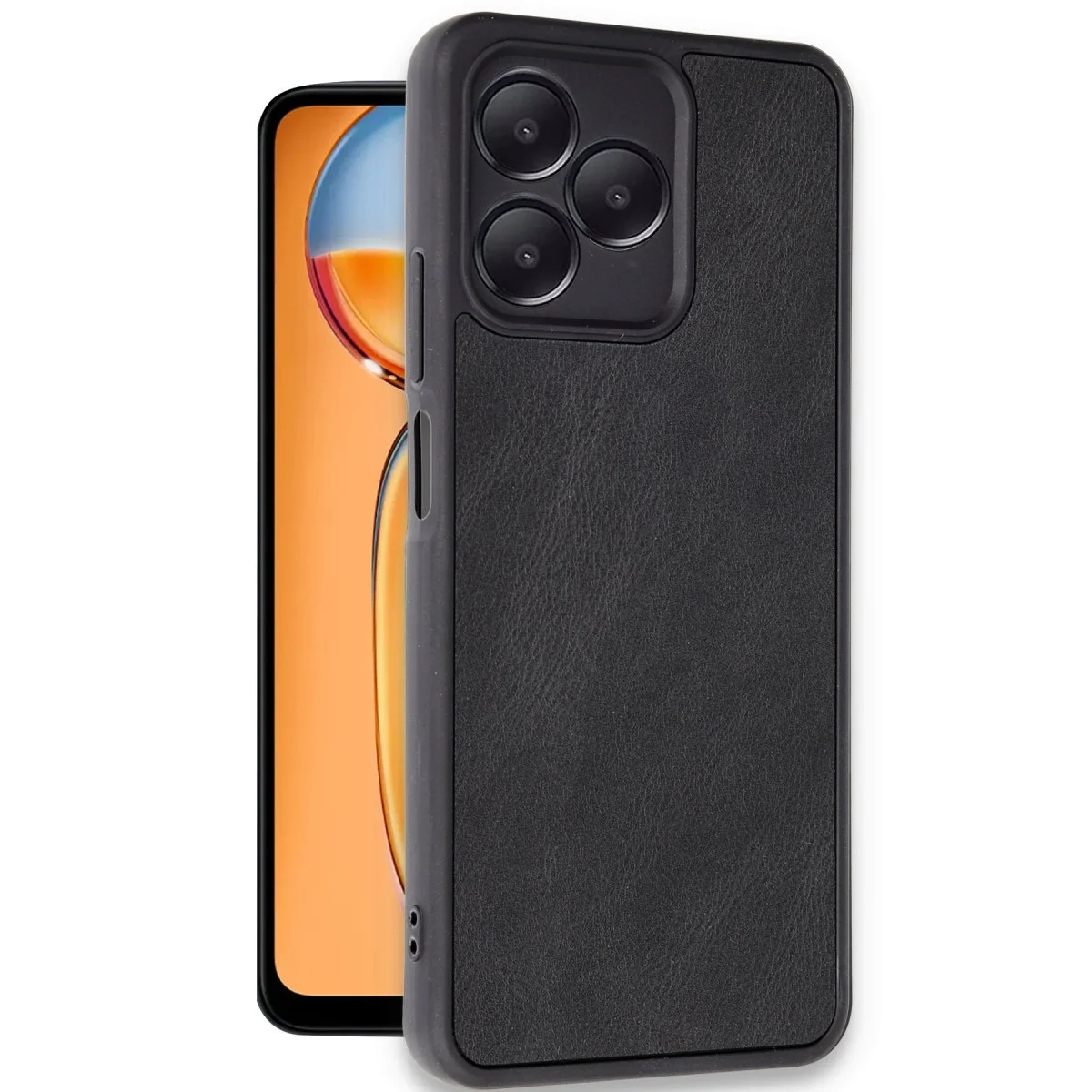 Realme Note 50 4g Kılıf Aras Deri Kapak - Siyah görsel 2