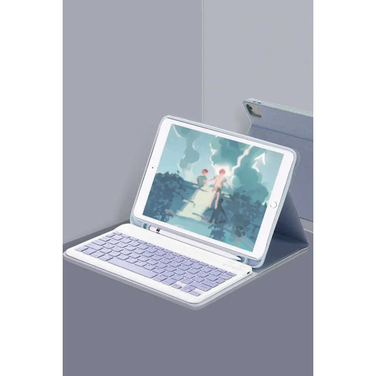 Apple iPad Air 11 (2024) Kılıf KC01 Smart Klavyeli Tablet Kılıfı - Lacivert