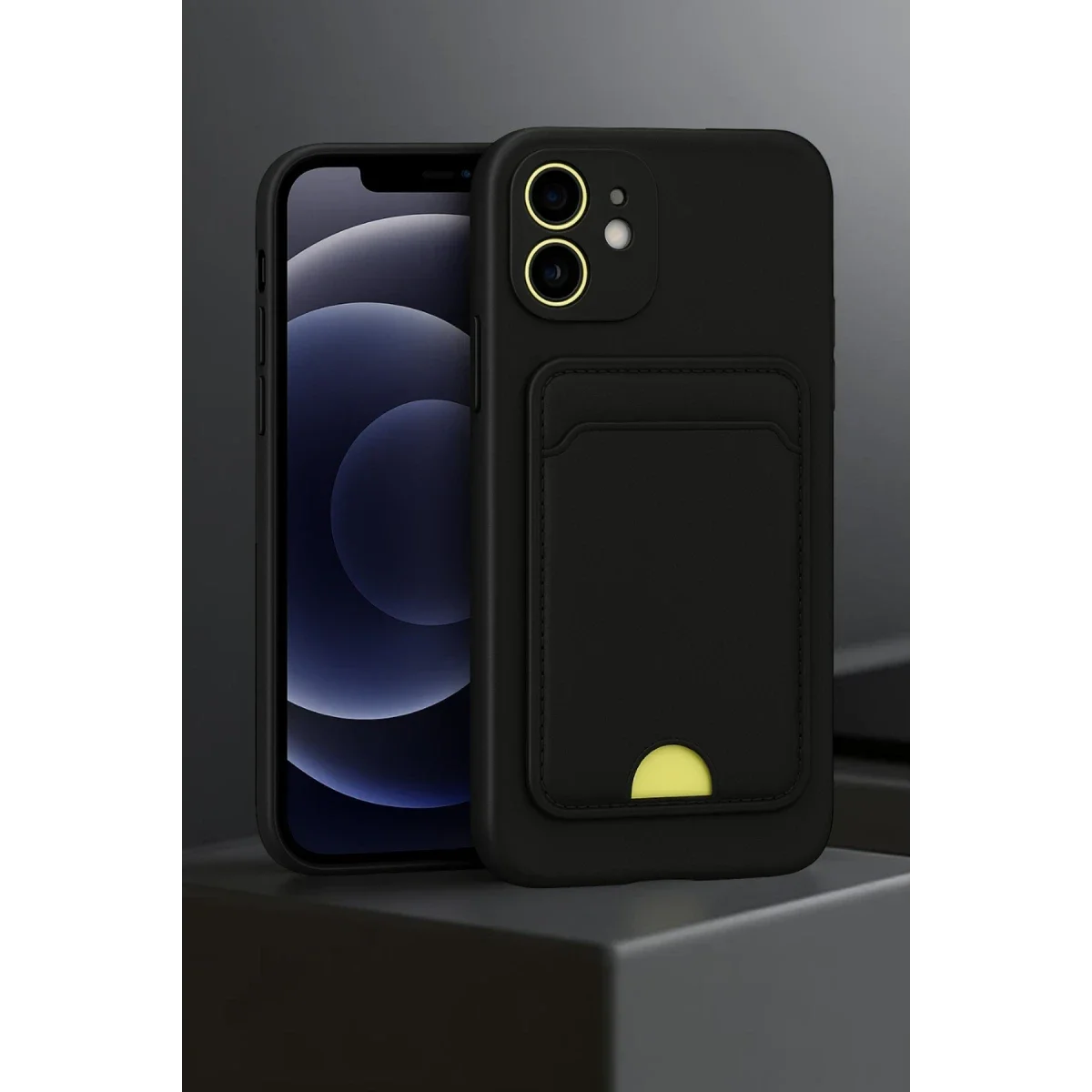 Apple iPhone 11 Kılıf Kelvin Kartvizitli Silikon - Mavi görsel 2