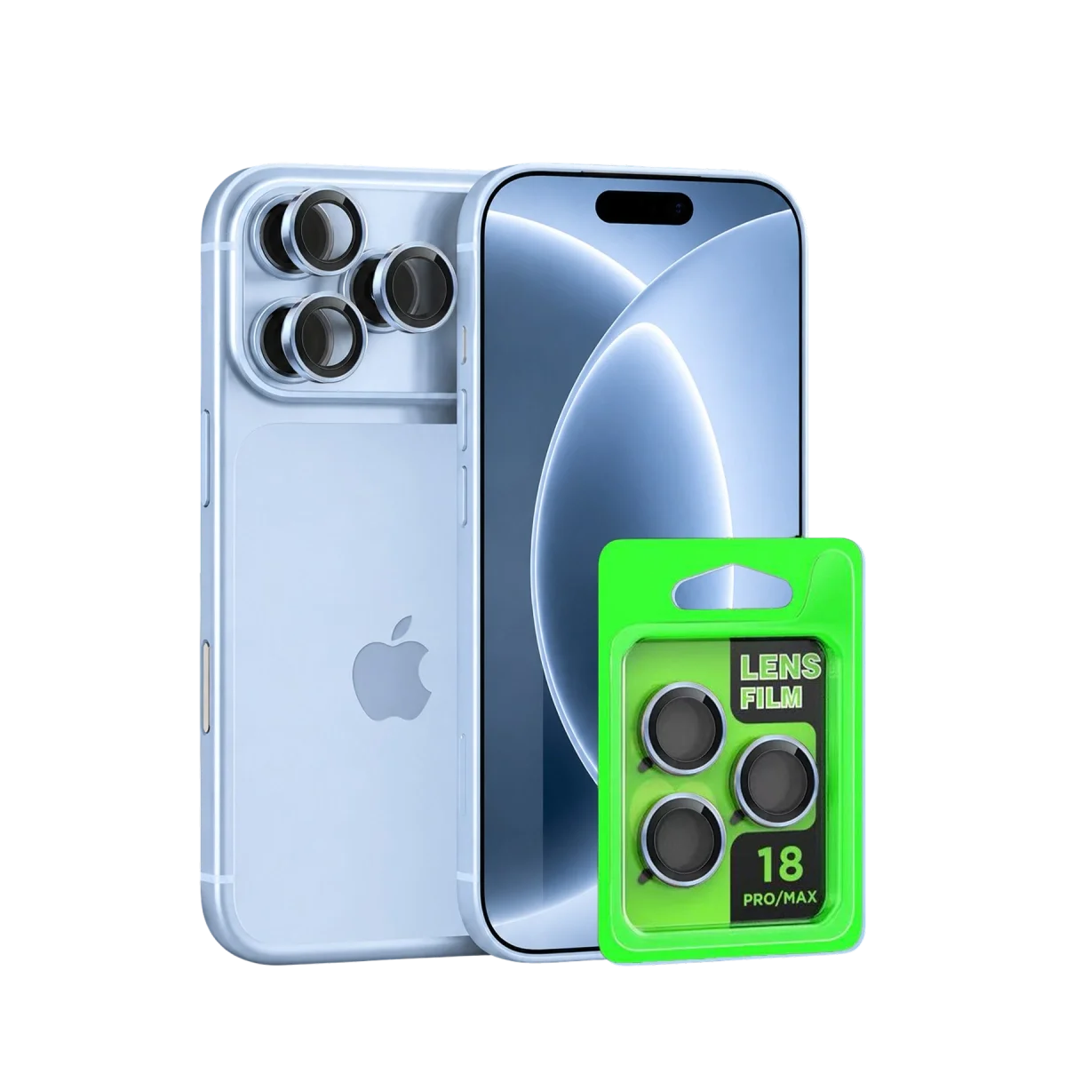 Apple İphone 18 Pro Max Raze Metal Kamera Lens - Açık Mavi