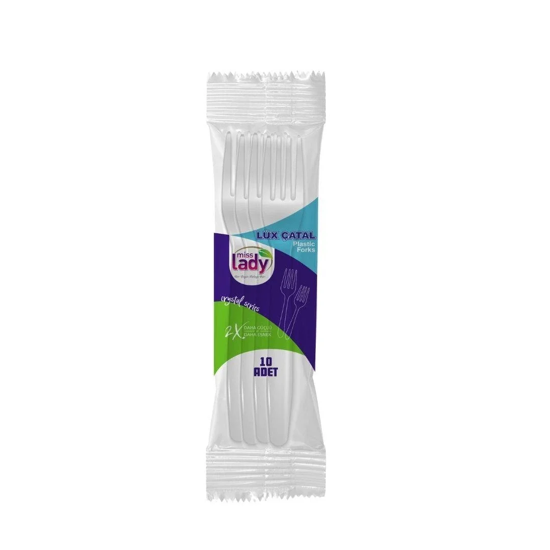 Lüks Plastik Çatal 10'li