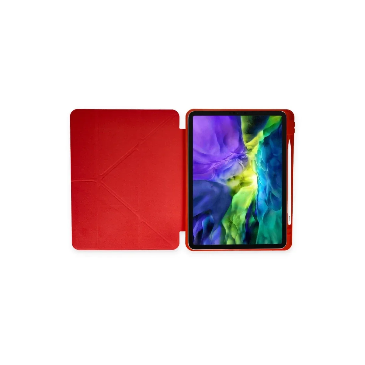 Apple iPad Pro 11 (2018) Kılıf Kalemlikli Mars Tablet Kılıfı - Kırmızı görsel 4