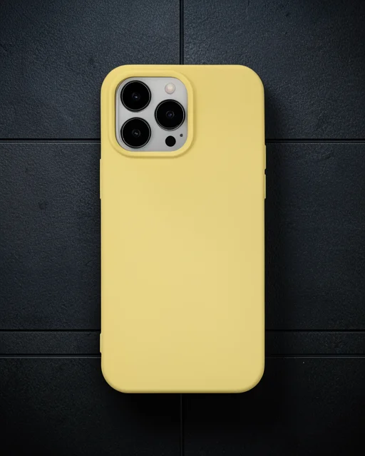 Apple İphone 15 Pro Kılıf Nano İçi Kadife Silikon - Sarı