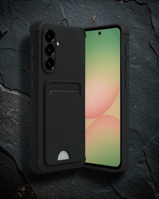 Samsung Galaxy A56 Kılıf Kelvin Kartvizitli Silikon - Siyah