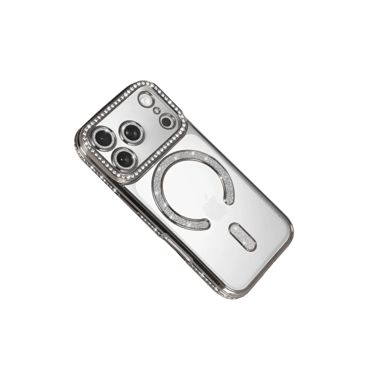 Apple İphone 17 Pro Max Joke Simli Magneticsafe Kılıf - Gümüş görsel 3