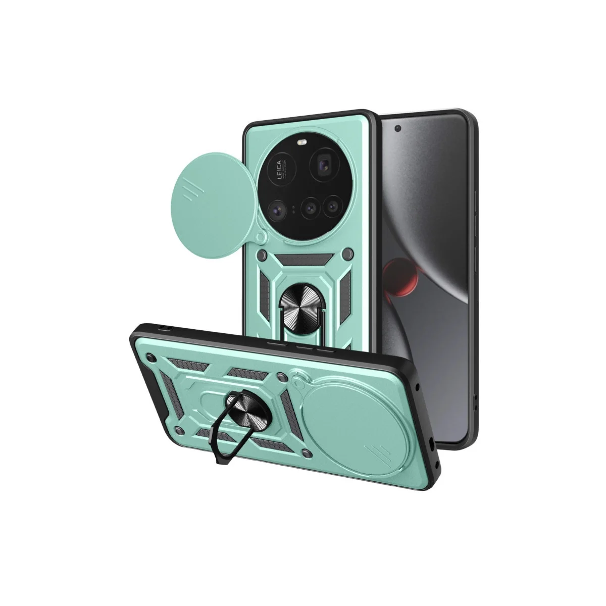 Xiao 15 Ultra Kılıf Pars Lens Yüzüklü Silikon - Yeşil