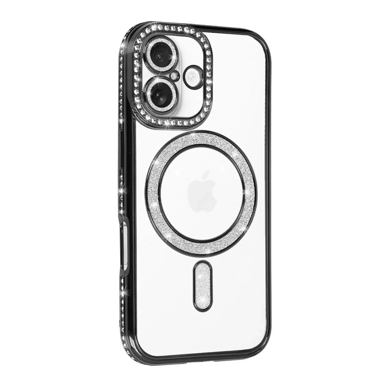 Apple İphone 17 Joke Simli Magneticsafe Kılıf - Siyah görsel 2