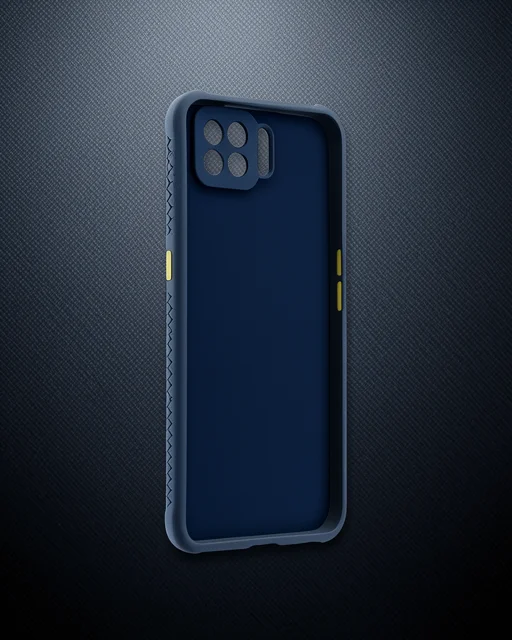 Oppo Reno 4 Lite Kılıf Miami Şeffaf Silikon - Lacivert