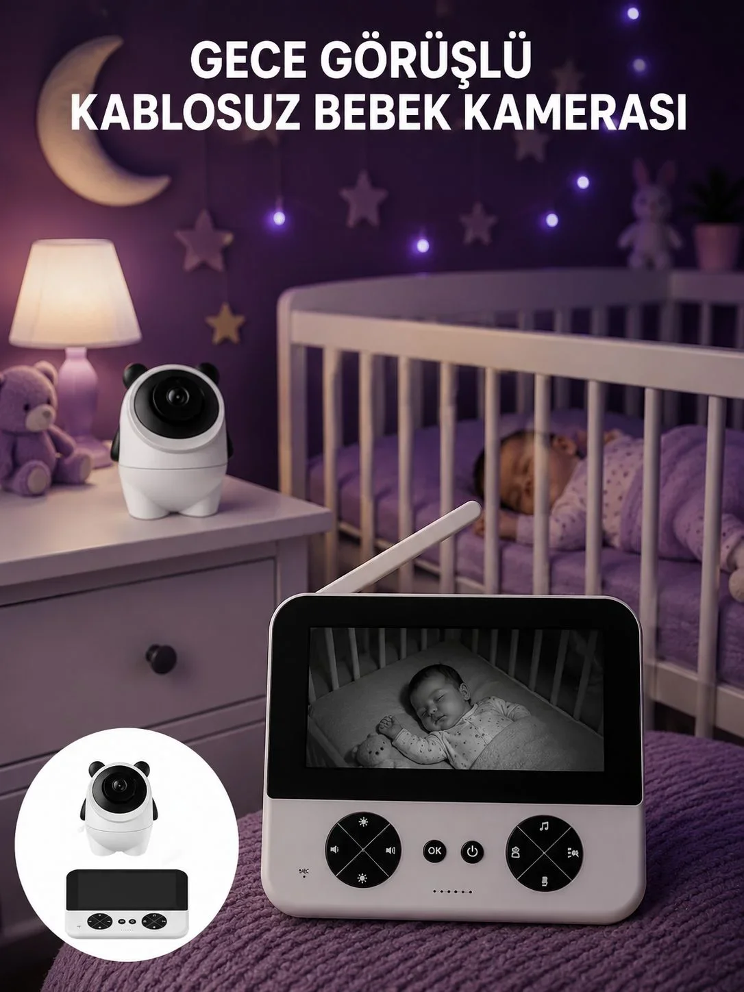 Kablosuz Bebek Kamera Siste Ninni ve Alarm Özellikli Yeni Nesil
