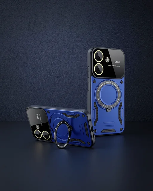 Xiaomi Redmi 13c Kılıf Joy Lens Standlı Kapak - Lacivert