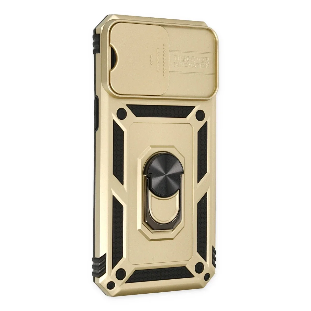 Apple iPhone 14 Pro Kılıf Pars Lens Yüzüklü Silikon - Gold görsel 2