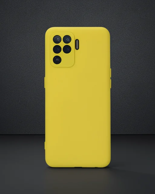 Oppo Reno 5 Lite Kılıf Nano İçi Kadife Silikon - Sarı