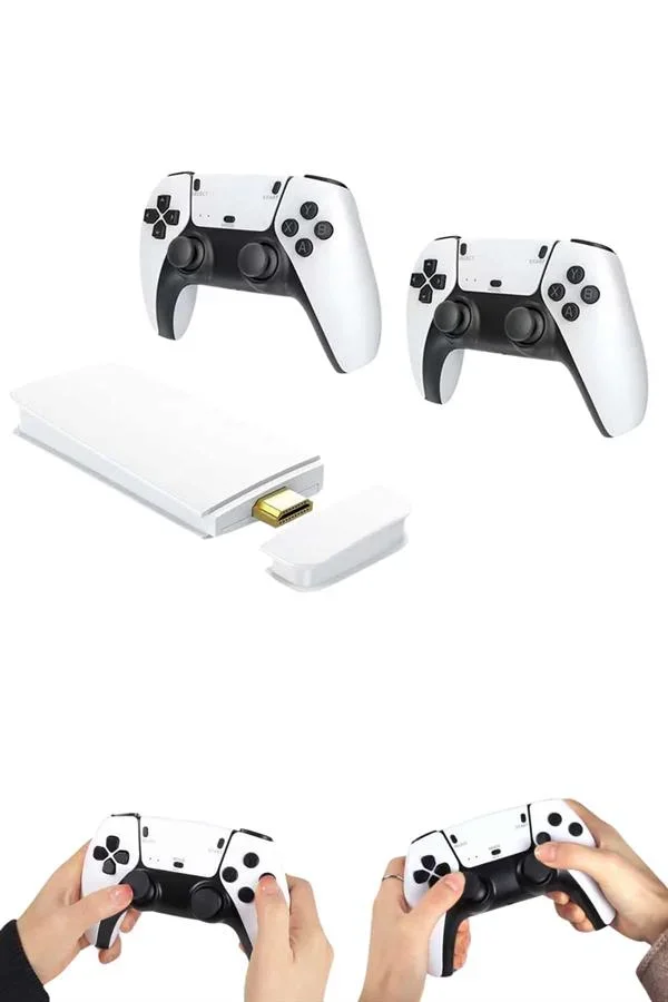 Çift Oyun Kollu 4K HD Ekran Nostaljik 20.000 Oyunlu Beyaz Game Stick görsel 3