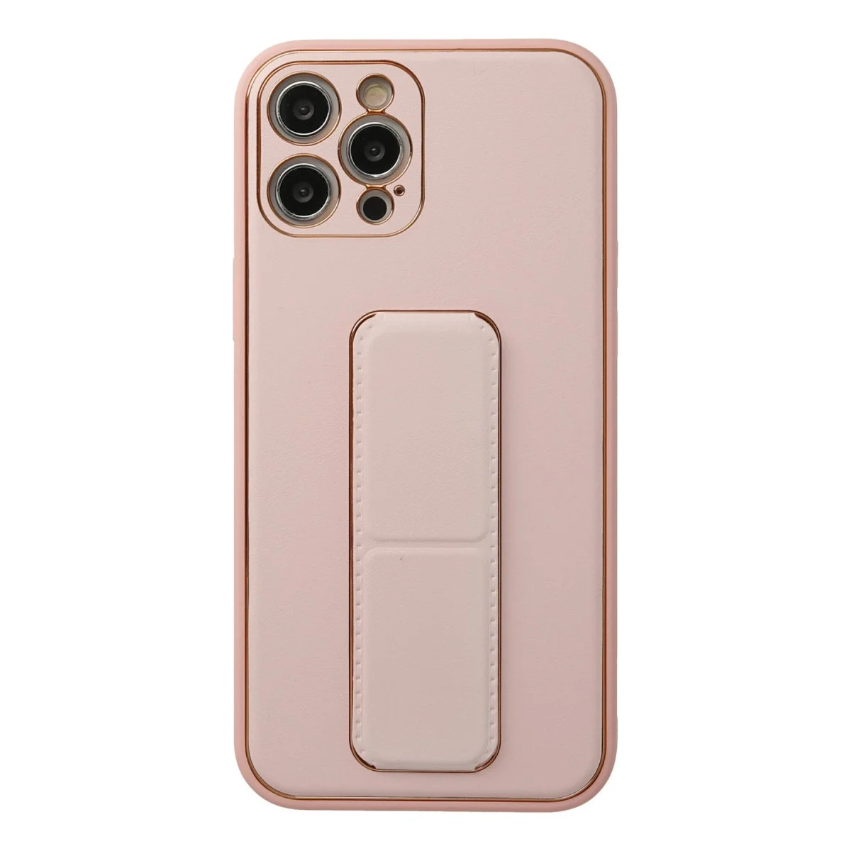 Apple İphone 12 Pro Kılıf Coco Deri Standlı Kapak - Pembe