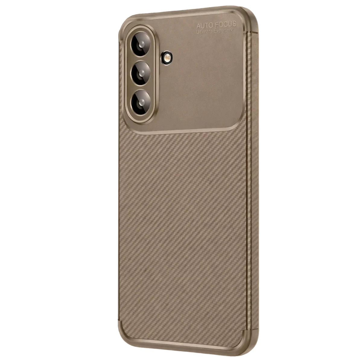Samsung Galaxy A56 Kılıf Auto Focus Karbon Kapak - Kahverengi görsel 3