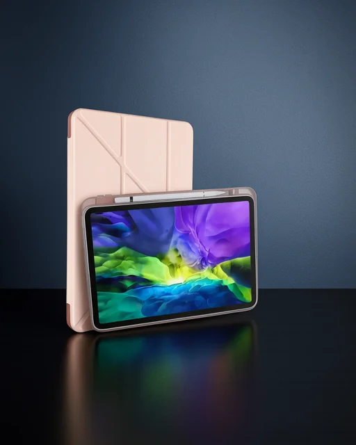 Apple İpad Pro 11 (2024) Kılıf Kalemlikli Mars Tablet Kılıfı - Rose Gold