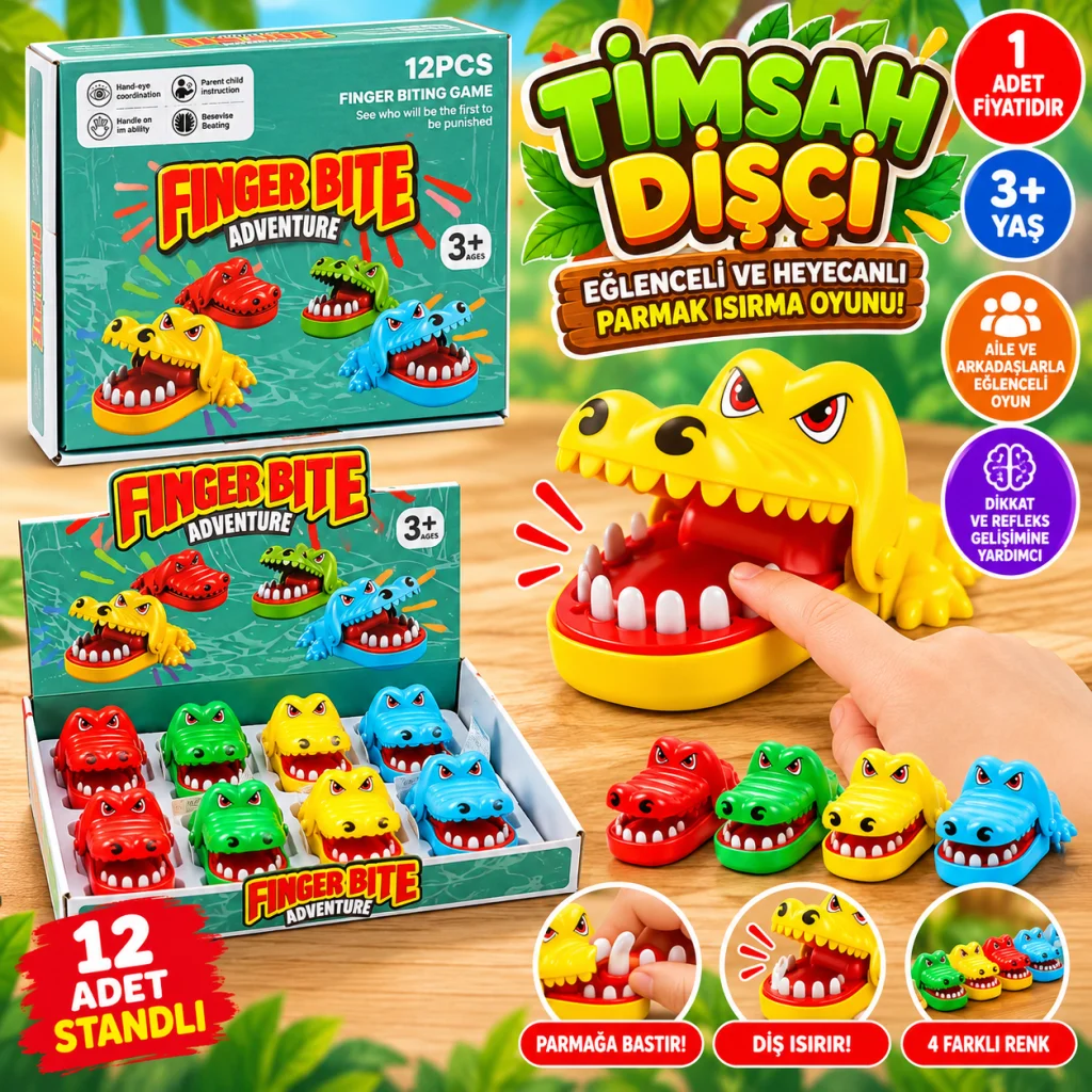 KZL-X023-79C Dıscı Set Kucuk Boy 12 Lı Stand Timsah Dişçi 1 Adet Fiyatıdır