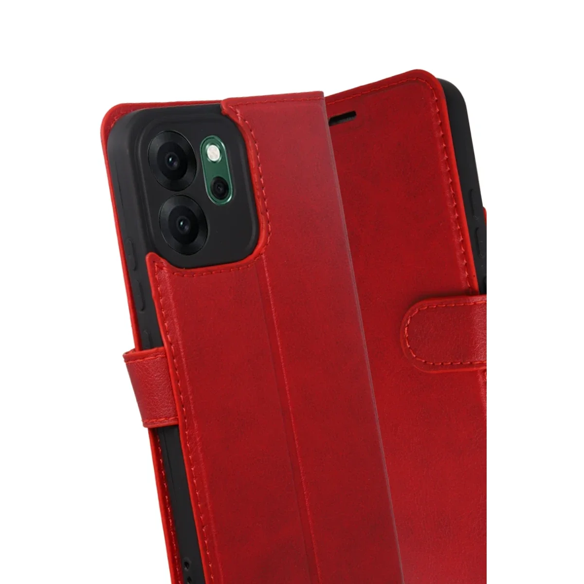 Oppo Reno 14F Trend S Plus Kapaklı Kılıf - Kırmızı görsel 3