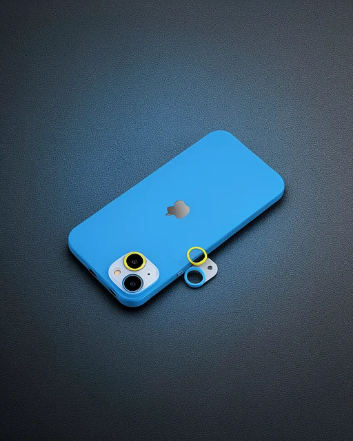Apple İphone 13 Renkli Kamera Lens Koruma Cam - Sarı-mavi