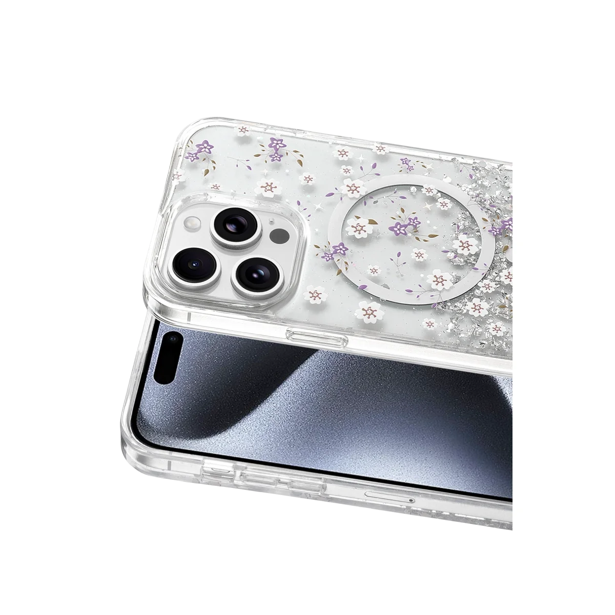 Onegif Apple İphone 15 Pro Max sk Simli Magsafe Kapak - Desen 2 görsel 2