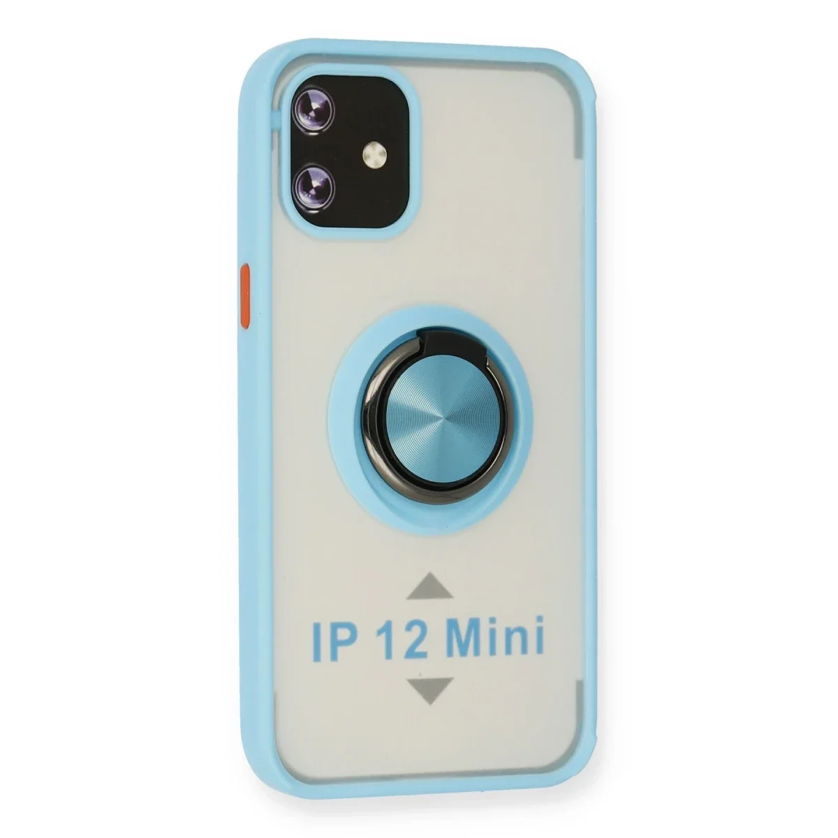 Apple iPhone 12 Mini Kılıf Montreal Yüzüklü Silikon Kapak - Buz Mavi görsel 2