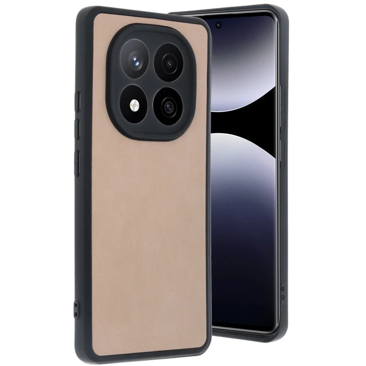 Xiao Red Note 14 Pro 5G Kılıf Aras Deri Kapak - Pudra görsel 3