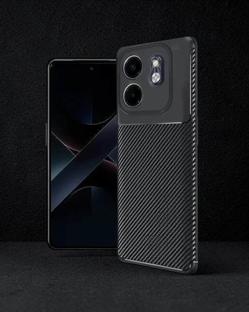 İnfinix Smart 9 Kılıf Auto Focus Karbon Kapak - Siyah