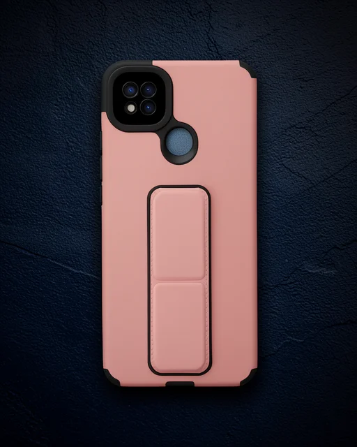 Xiaomi Redmi 9c Kılıf Mega Standlı Silikon - Pudra