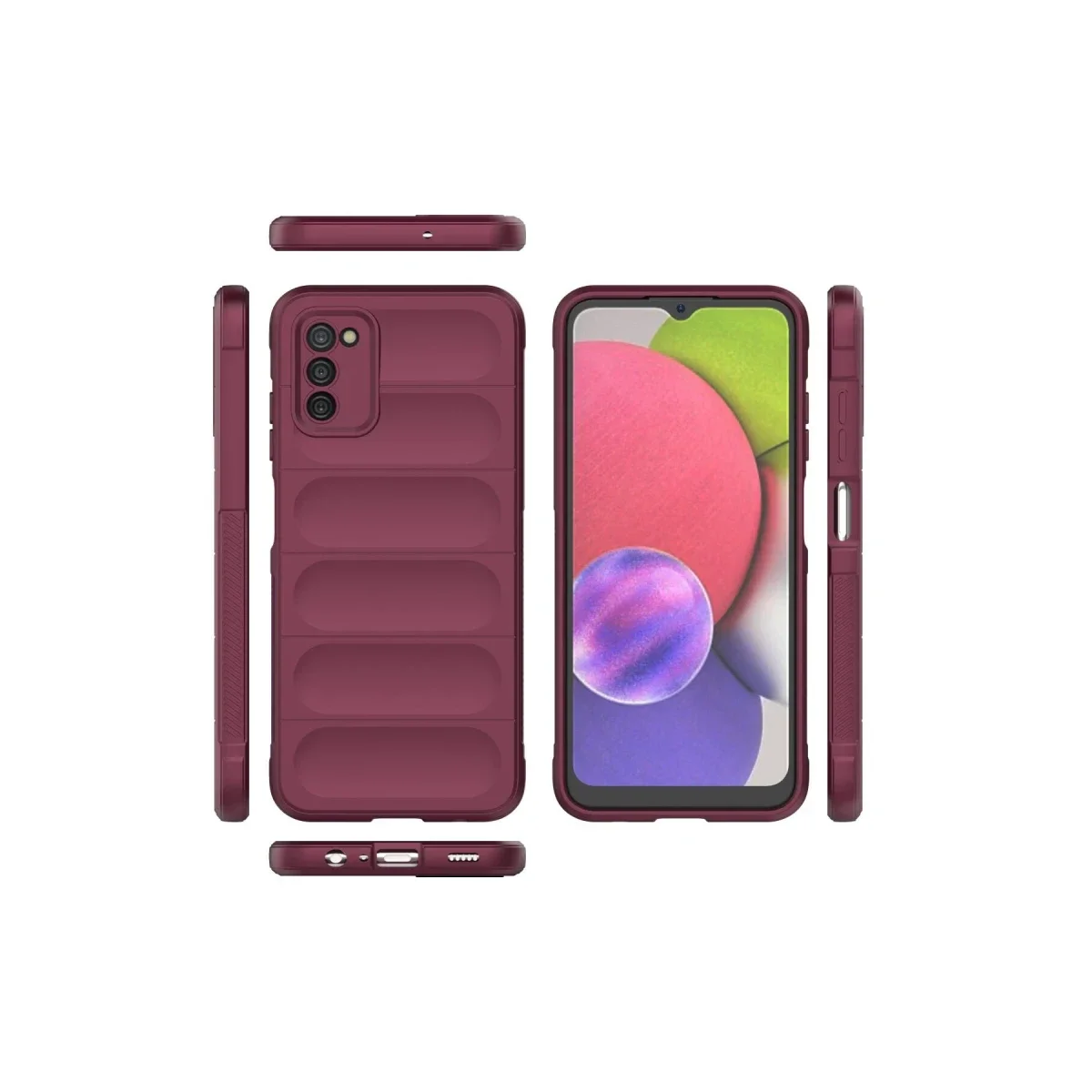 Samsung Galaxy A03S Kılıf Optimum Silikon - Bordo görsel 3
