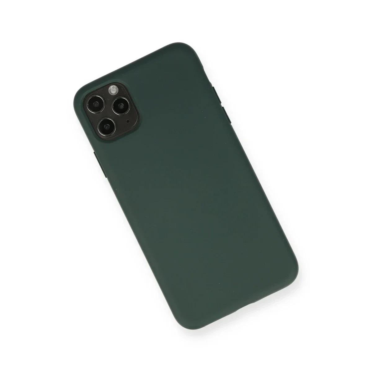 Apple iPhone 11 Pro Max Kılıf Nano içi Kadife Silikon - Koyu Yeşil görsel 2