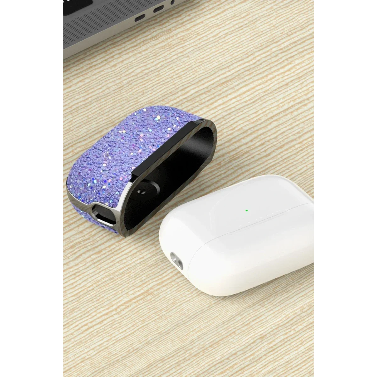 Onegif Apple Airpods 3 (3.nesil) Bright Simli Airpods Kapak - Pembe görsel 5