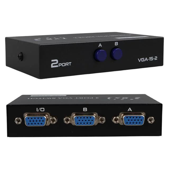 PM-4263 2 Port Giriş 1 Çıkış Manuel VGA Splitter Toplayıcı Switch (2 PC 1 Ekran)