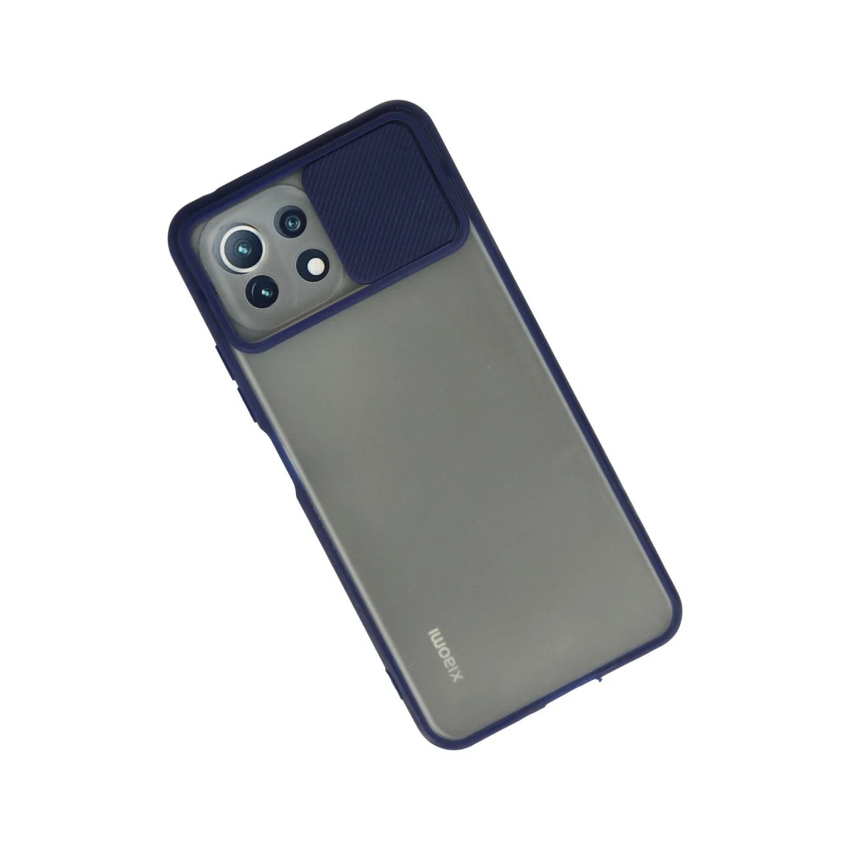 Xiaomi Mi 11 Lite Kılıf Palm Buzlu Kamera Sürgülü Silikon - Lacivert görsel 2