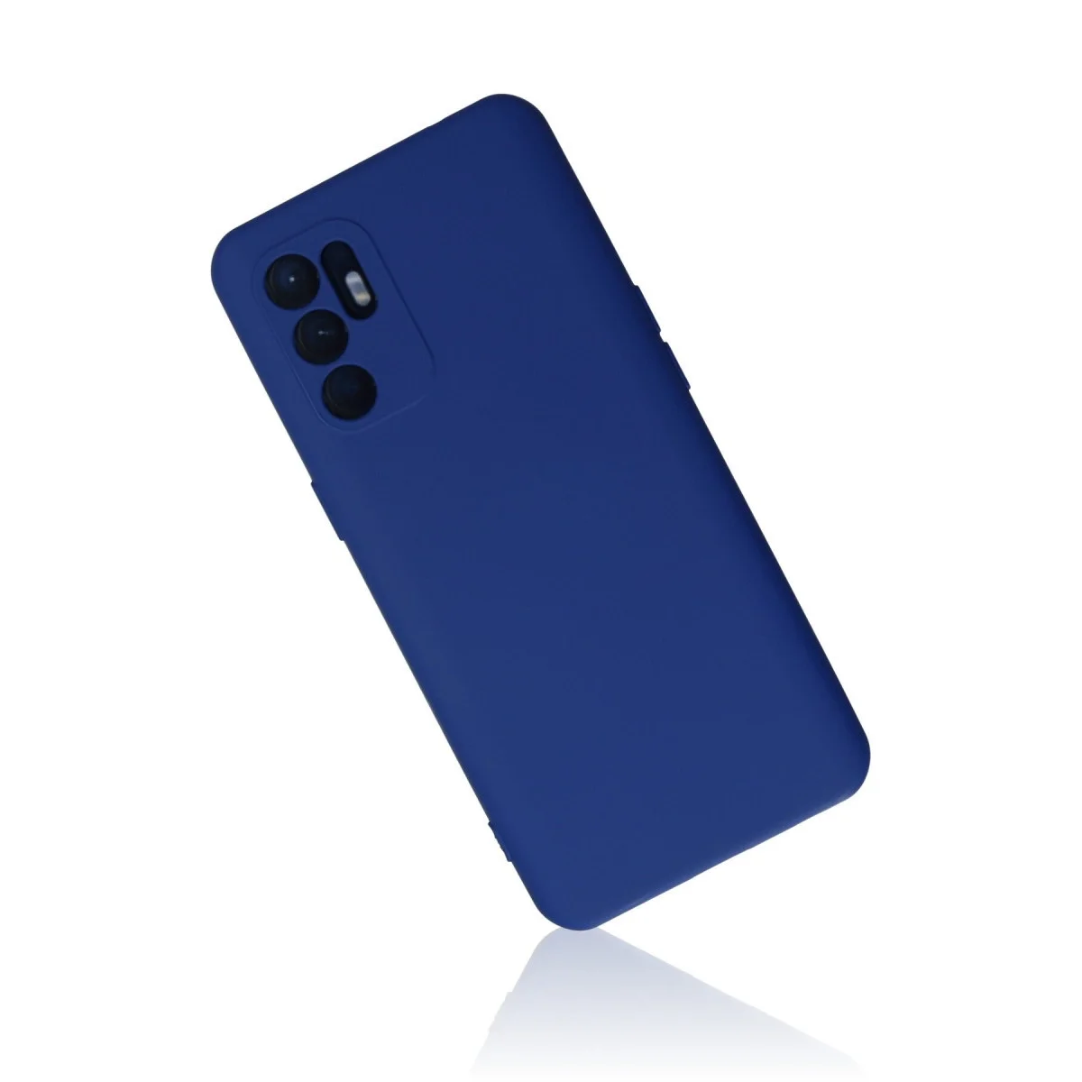 Oppo Reno 6 Kılıf Nano İçi Kadife Silikon - Mavi görsel 2