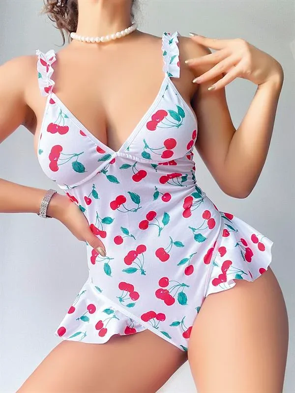 Vişne Desenli Body görsel 3